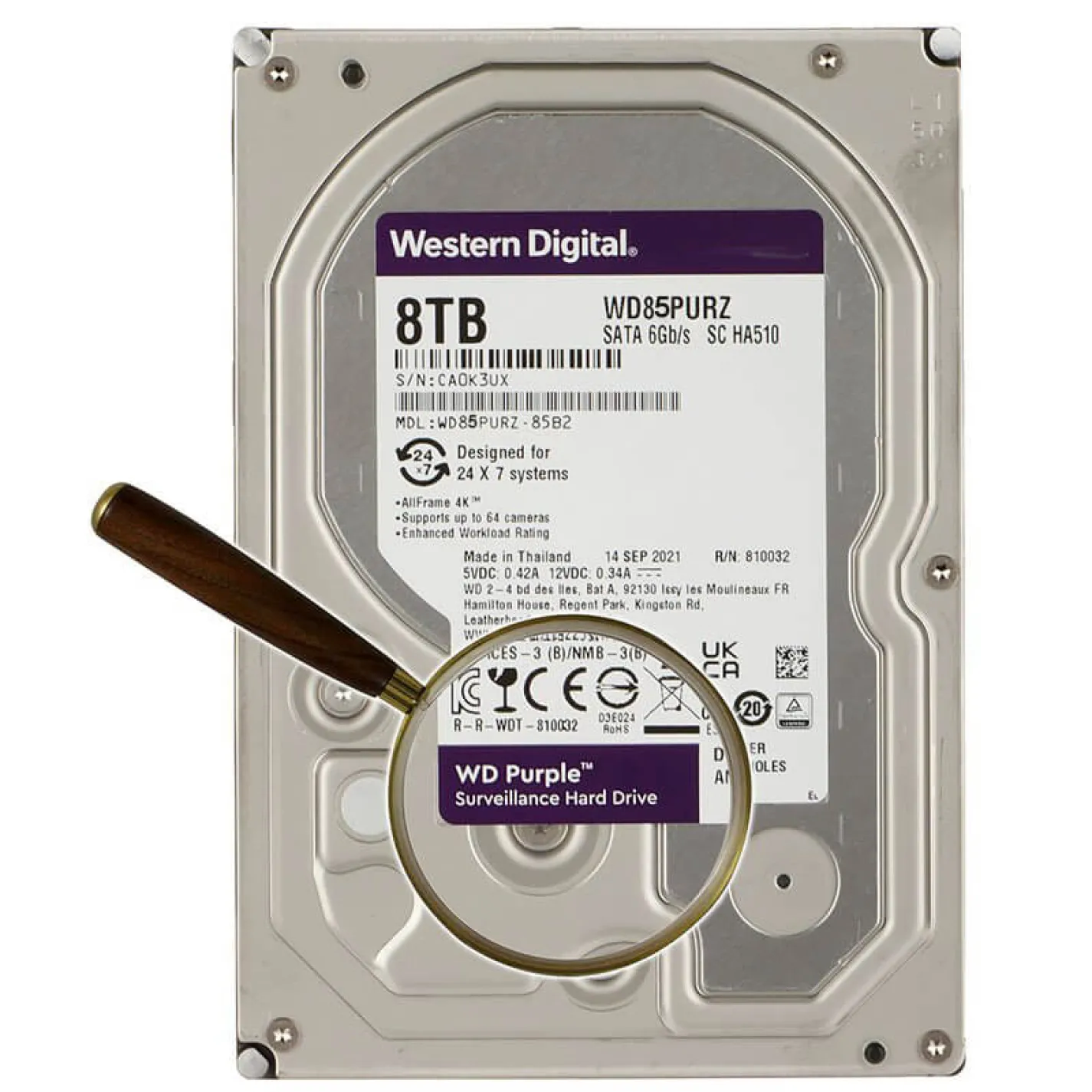 Жорсткий диск 3.5" 8TB 256MB Western Digital Purple (WD85PURZ) - Фото 3